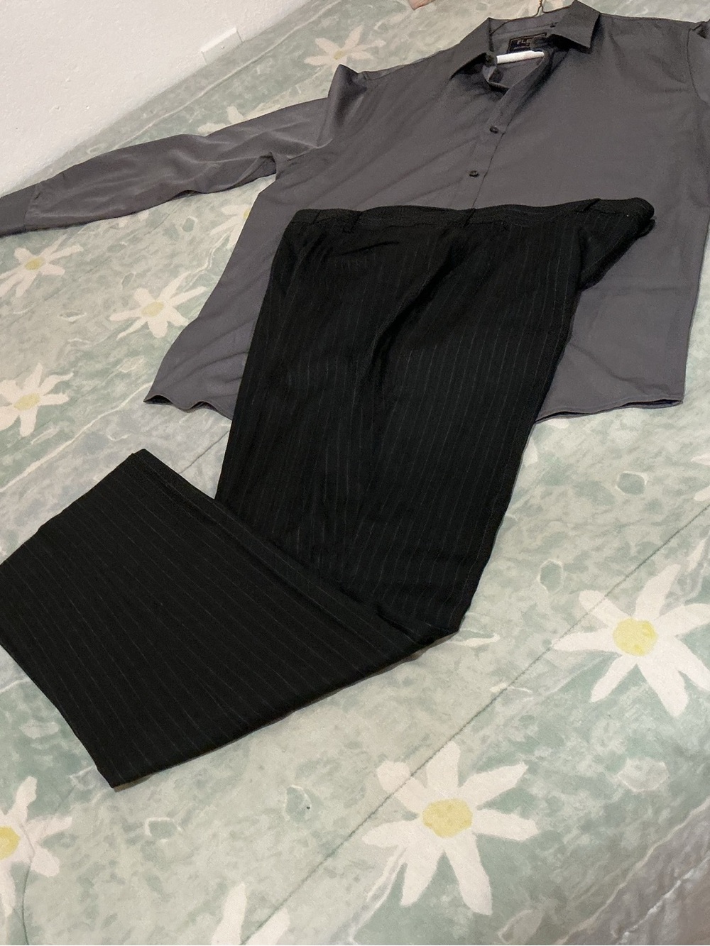 Men's Black Pinstripe Dress Pants - Classic Formal Wear